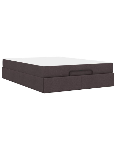 Struttura del letto Altro Marrone scuro 160 x 200 cm Tessuto