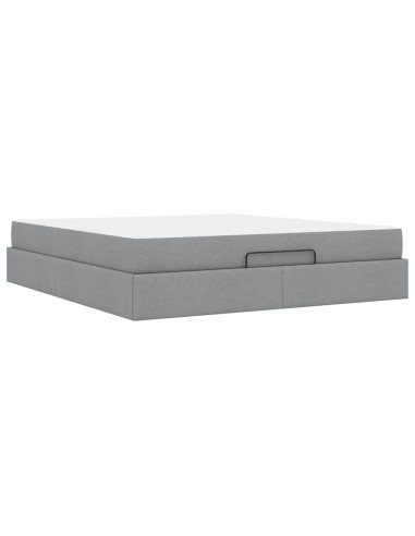 Struttura letto con materasso 2 pcs Grigio chiaro Tessuto