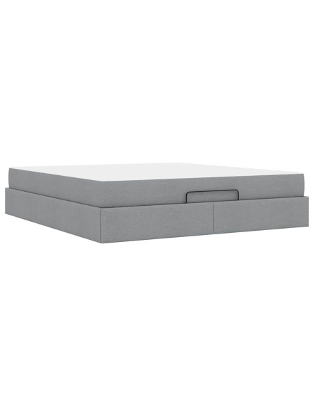 Struttura letto con materasso 2 pcs Grigio chiaro Tessuto