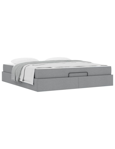Struttura letto con materasso 2 pcs Grigio chiaro Tessuto