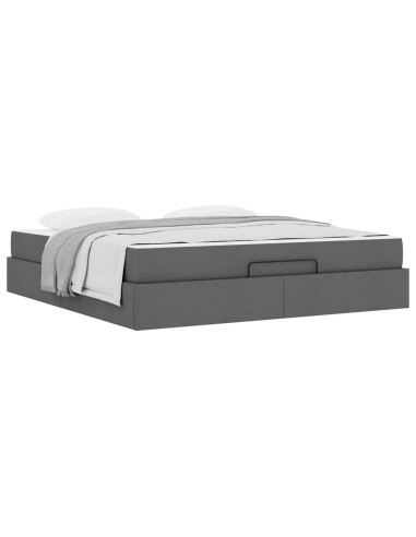 Struttura letto con materasso 2 pcs Grigio Sfumato Tessuto