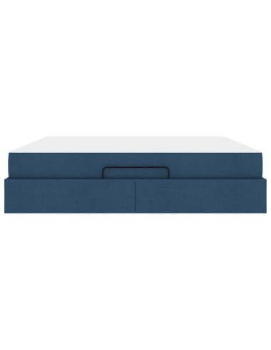 Struttura letto con materasso con materasso 2 pcs Blu Tessuto
