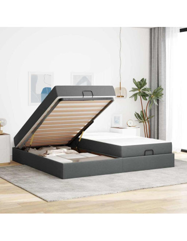 Struttura letto con materasso 2 pcs Grigio Sfumato Tessuto