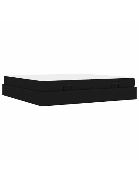 Struttura del letto Altro con archiviazione Nero 200 x 200 cm Tessuto