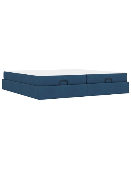 Struttura letto con materasso con materasso 2 pcs Blu Tessuto