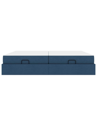 Struttura letto con materasso con materasso 2 pcs Blu Tessuto