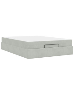 Struttura letto con materasso 2 pcs Grigio chiaro Velluto 2