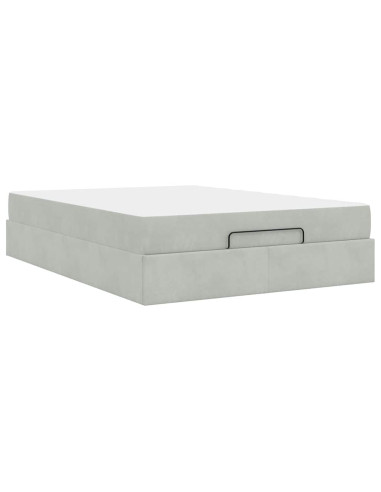 Struttura letto con materasso 2 pcs Grigio chiaro Velluto