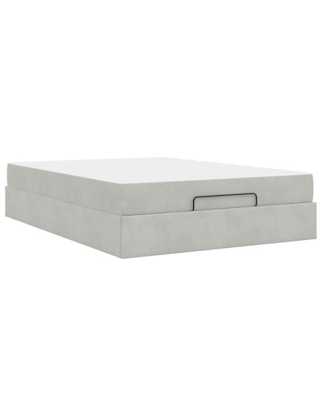 Struttura letto con materasso 2 pcs Grigio chiaro Velluto