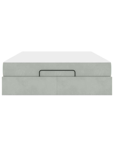 Struttura letto con materasso 2 pcs Grigio chiaro Velluto