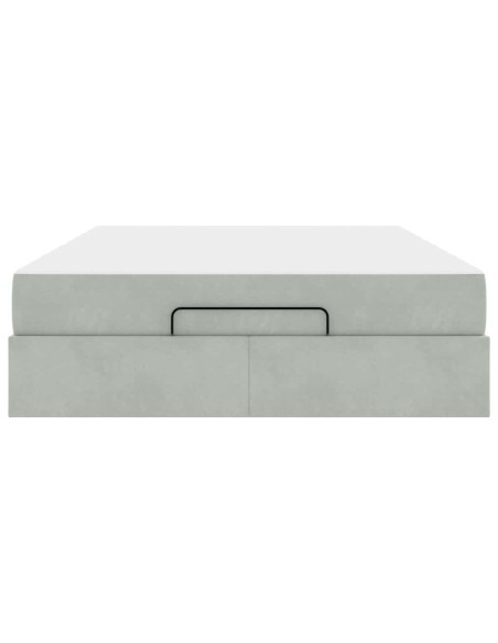 Struttura del letto Altro Grigio chiaro 160 x 200 cm Velluto