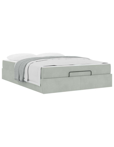 Struttura letto con materasso 2 pcs Grigio chiaro Velluto