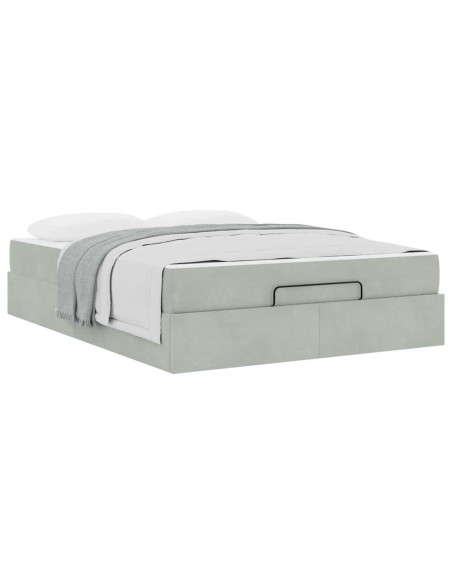 Struttura del letto Altro Grigio chiaro 160 x 200 cm Velluto