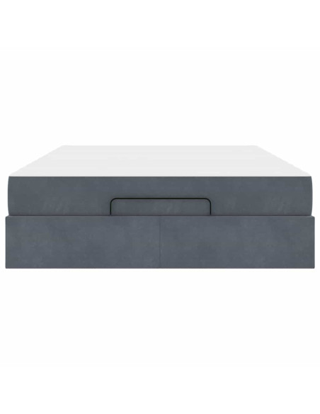 Struttura del letto Altro Grigio scuro 160 x 200 cm Velluto