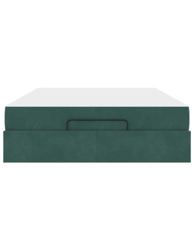 Struttura letto con materasso con materasso 2 pcs Verde Velluto