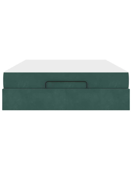 Struttura letto con materasso con materasso 2 pcs Verde Velluto