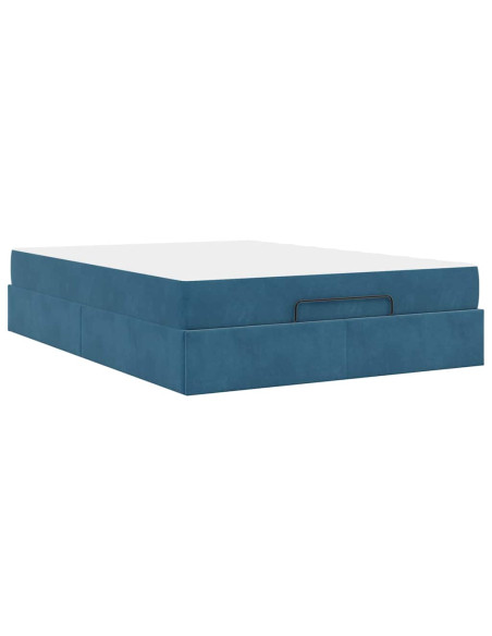 Struttura del letto Altro Blu 160 x 200 cm Velluto
