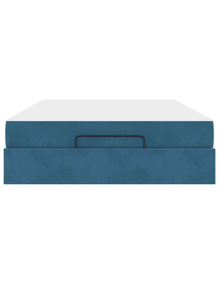 Struttura letto con materasso con materasso 2 pcs Blu Velluto