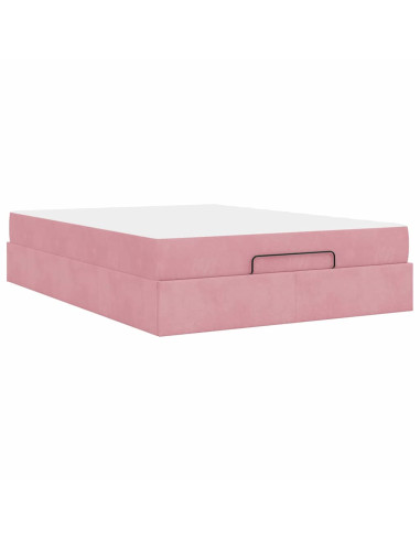 Struttura letto con materasso con materasso 2 pcs Rosa Velluto