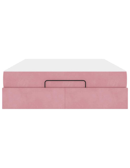 Struttura letto con materasso con materasso 2 pcs Rosa Velluto