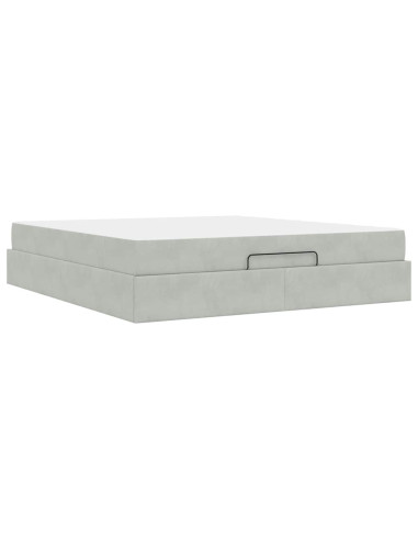Struttura letto con materasso 2 pcs Grigio chiaro Velluto