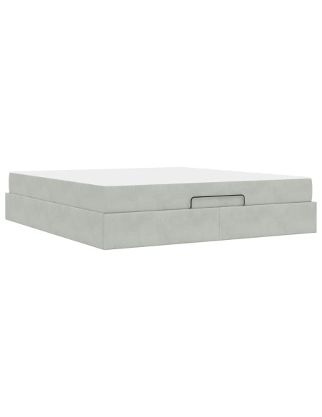 Struttura letto con materasso 2 pcs Grigio chiaro Velluto