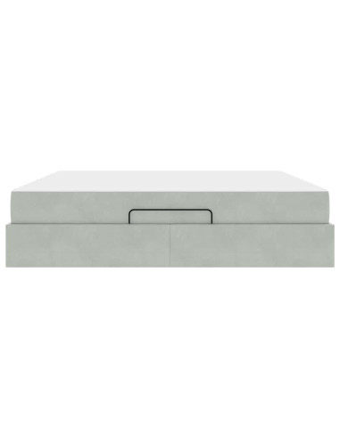 Struttura letto con materasso 2 pcs Grigio chiaro Velluto