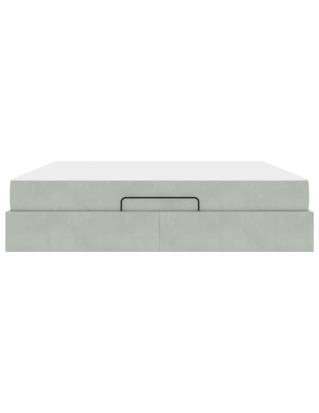 Struttura letto con materasso 2 pcs Grigio chiaro Velluto