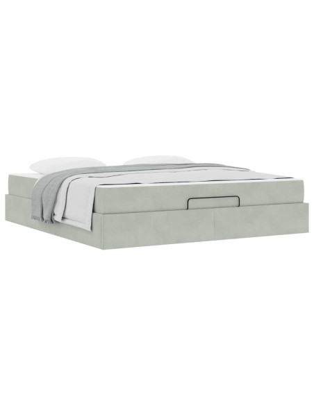 Struttura letto con materasso 2 pcs Grigio chiaro Velluto