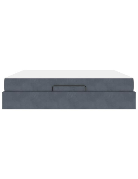 Struttura del letto Altro Grigio scuro 180 x 200 cm Velluto
