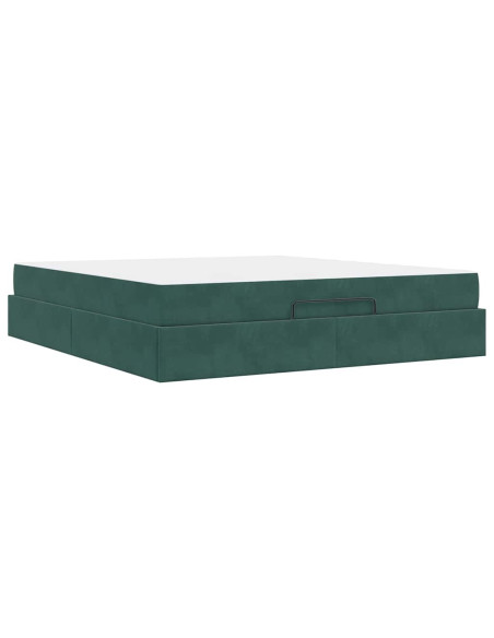 Struttura letto con materasso con materasso 2 pcs Verde Velluto