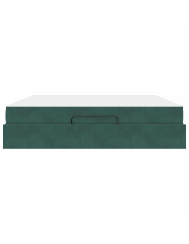 Struttura letto con materasso con materasso 2 pcs Verde Velluto