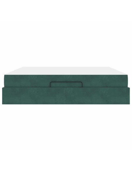 Struttura letto con materasso con materasso 2 pcs Verde Velluto
