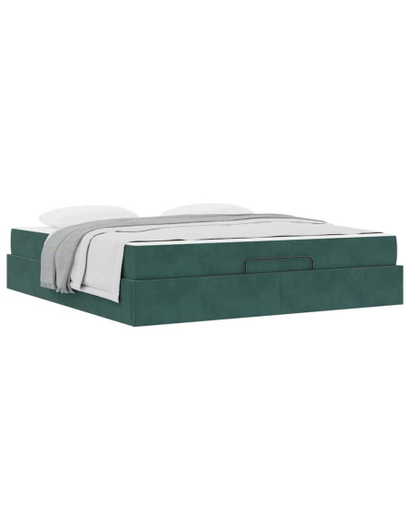 Struttura del letto Altro Verde scuro 180 x 200 cm Velluto