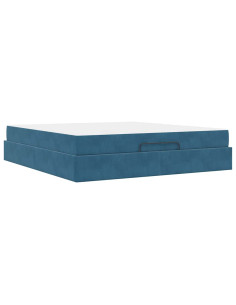 Struttura letto con materasso con materasso 2 pcs Blu Velluto 2