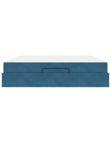 Struttura letto con materasso con materasso 2 pcs Blu Velluto