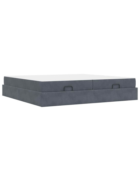 Struttura del letto Altro Grigio scuro 200 x 200 cm Velluto