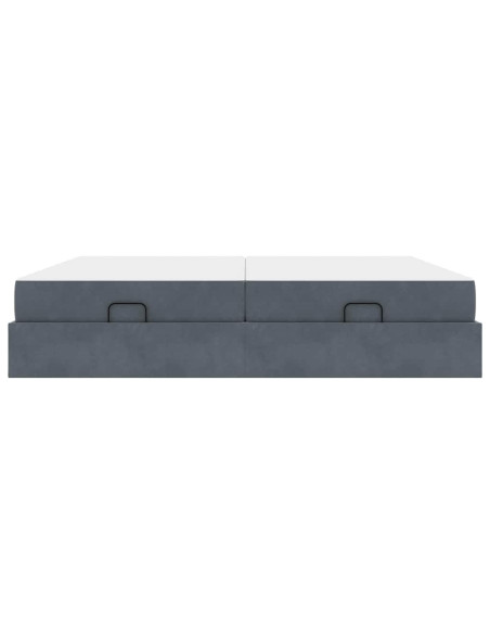 Struttura del letto Altro Grigio scuro 200 x 200 cm Velluto
