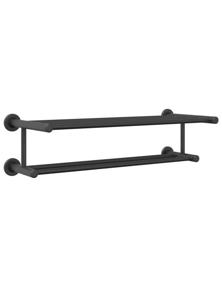 Porta asciugamani Nero 61 x 23 x 17 cm Acciaio inossidabile