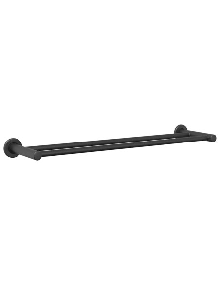 Porta asciugamani Nero 61 x 14.5 x 5 cm Acciaio inossidabile