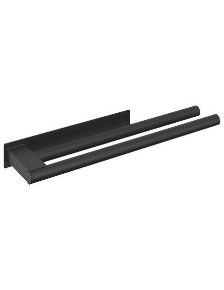 Porta asciugamani Nero 40 x 9 x 4 cm Acciaio inossidabile