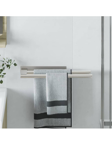 Porta asciugamani Argento 40 x 9 x 4 cm Acciaio inossidabile