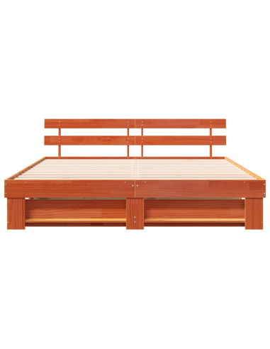 Struttura del letto Marrone 200 x 200 cm Pino massello
