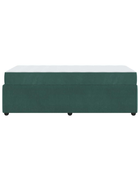 Struttura letto con materasso Verde scuro 80 x 200 cm Velluto
