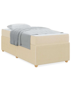 Struttura del letto con materasso Crema 90 x 200 cm Tessuto