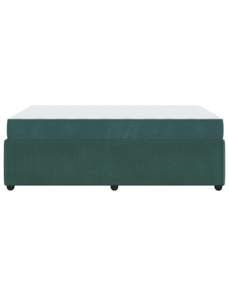 Struttura letto con materasso Verde scuro 120 x 190 cm Velluto