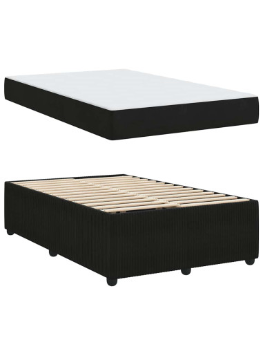 Struttura del letto con materasso Nero 120 x 200 cm Tessuto