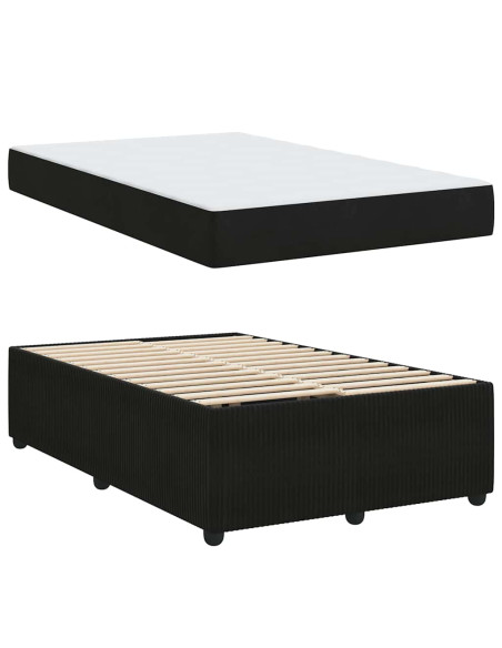 Struttura del letto con materasso Nero 120 x 200 cm Tessuto