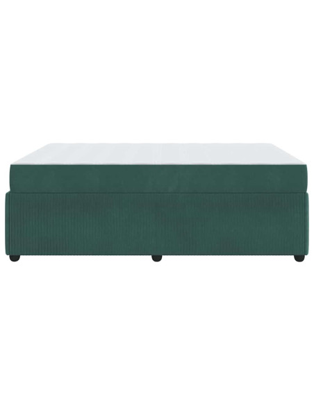 Struttura letto con materasso Verde scuro 140 x 200 cm Velluto