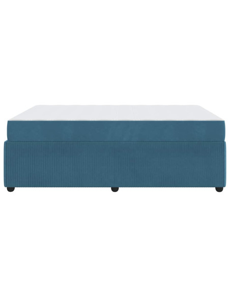 Struttura letto con materasso Altro Blu 140 x 200 cm Velluto